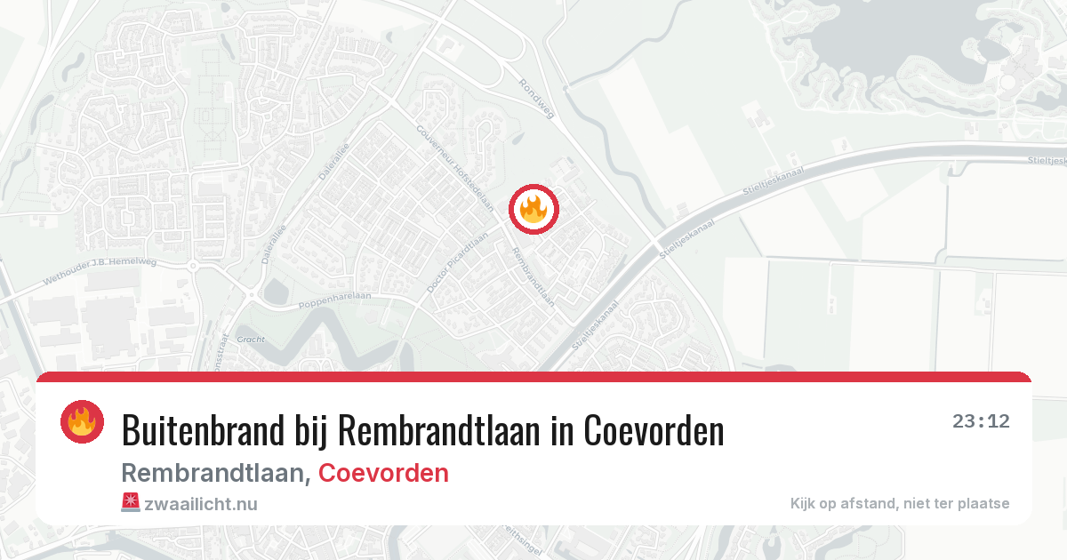 Buitenbrand bij Rembrandtlaan in Coevorden — 15 mrt 2026