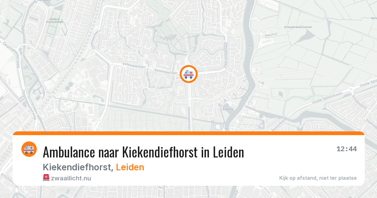 Ambulance naar Kiekendiefhorst in Leiden — 19 jul 2026