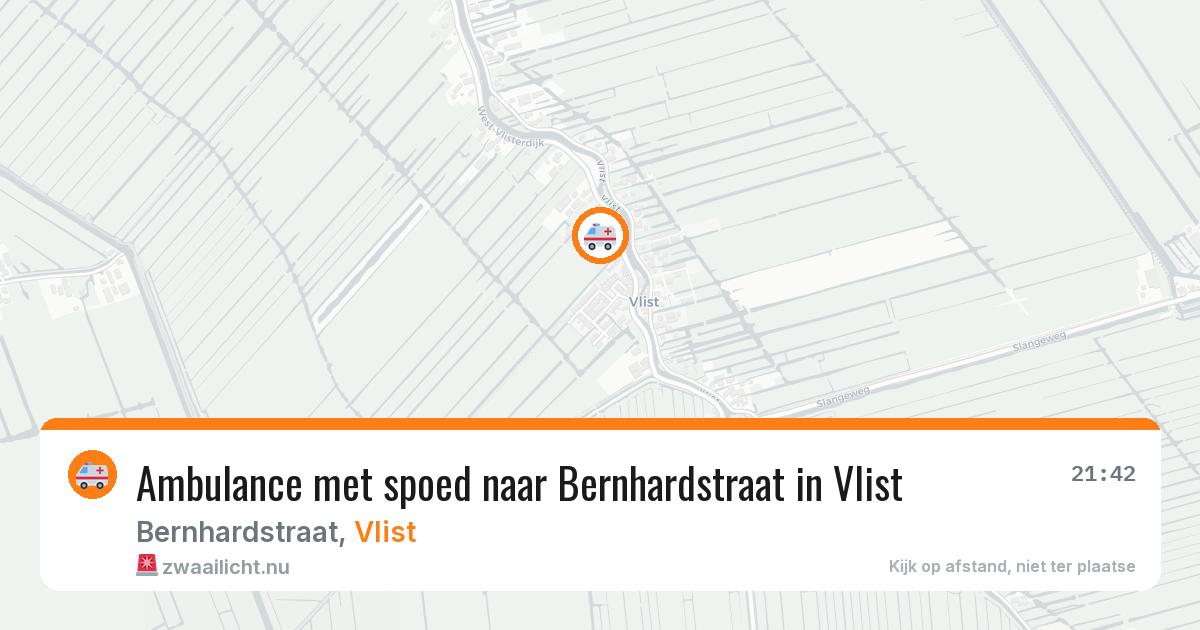 Ambulance met spoed naar Bernhardstraat in Vlist — 15 mrt 2026
