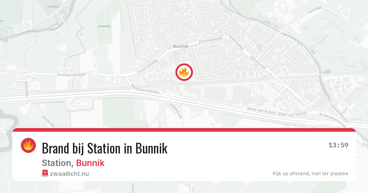 Brand bij Station in Bunnik — 18 jul 2026