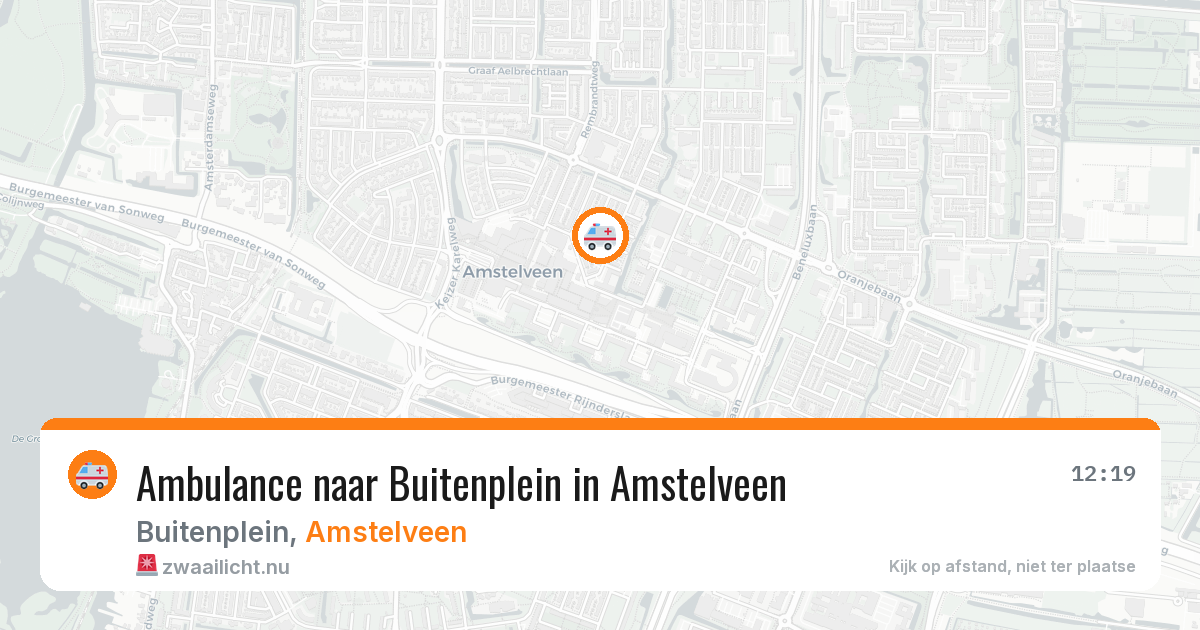 Ambulance naar Buitenplein in Amstelveen — 18 jul 2026