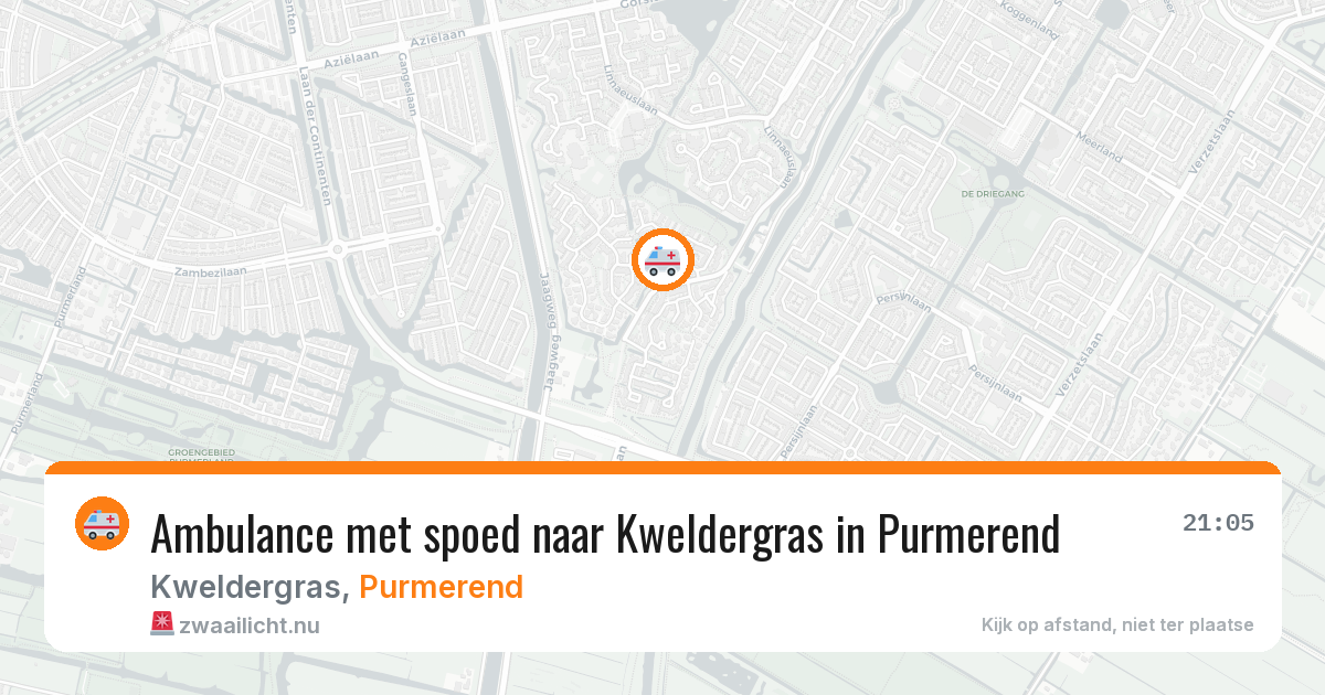 Ambulance met spoed naar Kweldergras in Purmerend — 24 jul 2026