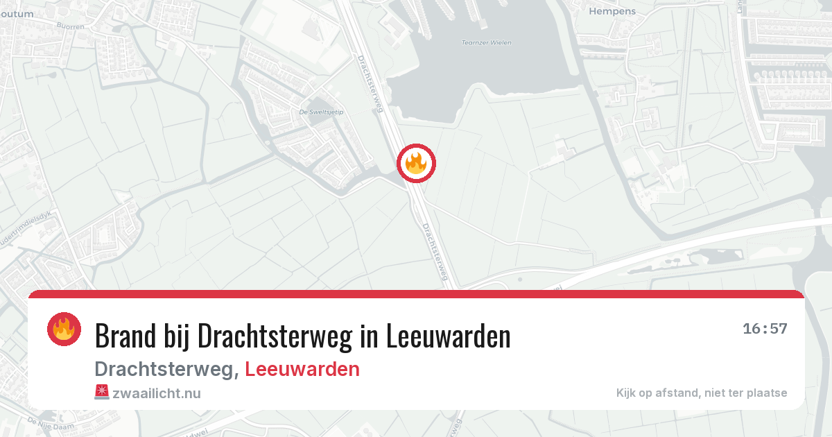 Brand bij Drachtsterweg in Leeuwarden — 14 mrt 2026