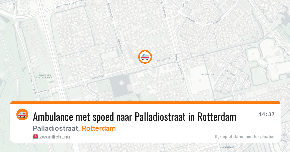 Ambulance met spoed naar Palladiostraat in Rotterdam — 15 jul 2026