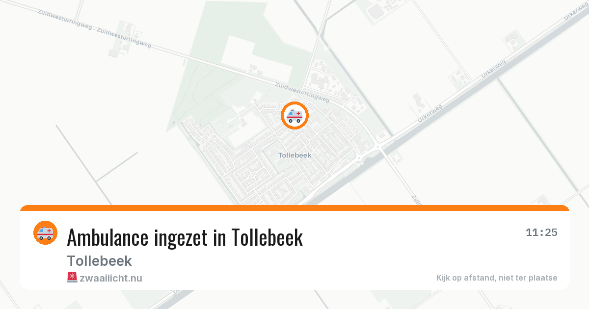 Ambulance ingezet in Tollebeek — 16 jul 2026