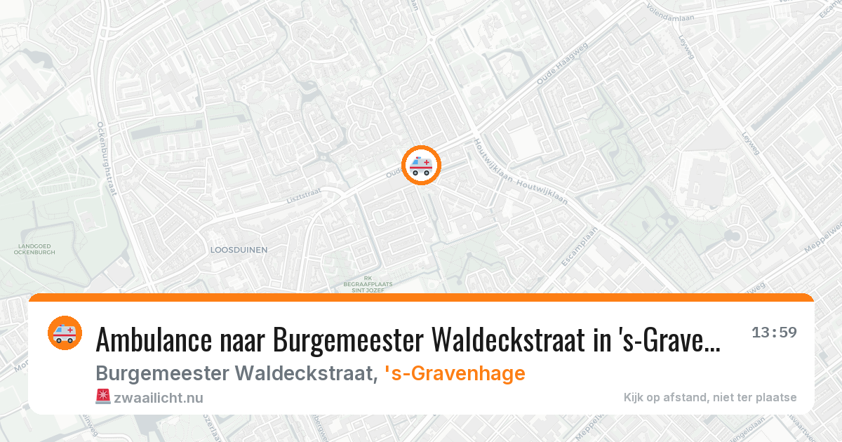 Ambulance naar Burgemeester Waldeckstraat in 's-Gravenhage — 15 jul 2026