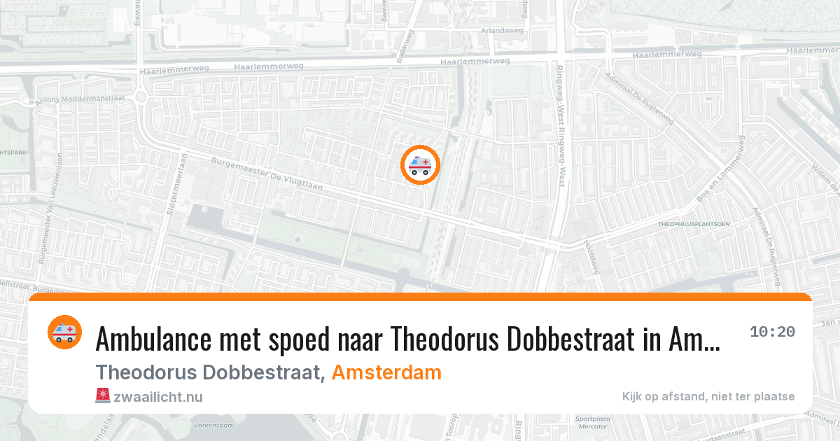 Ambulance met spoed naar Theodorus Dobbestraat in Amsterdam — 9 mei 2026