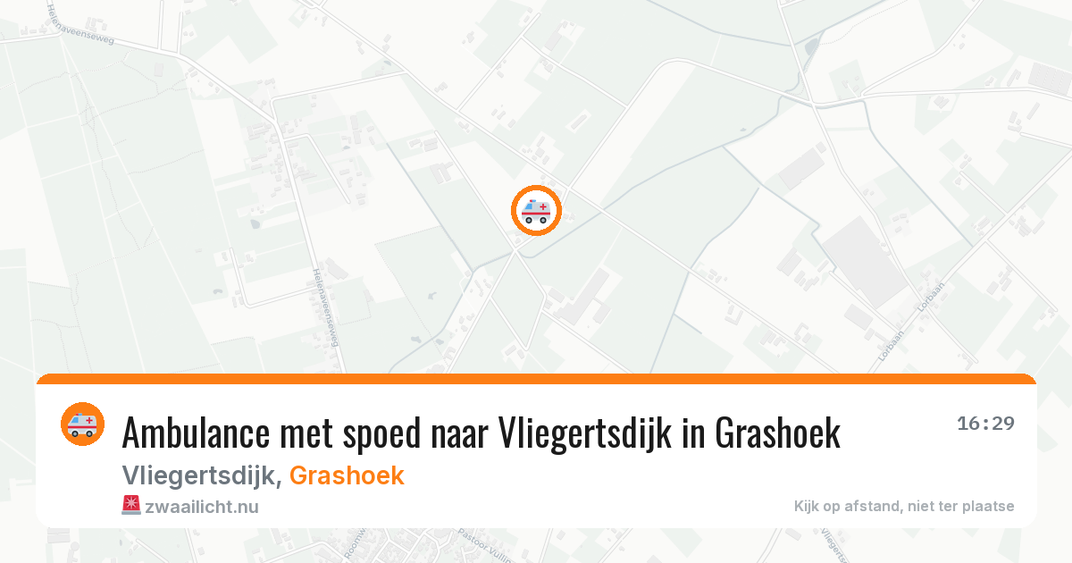 Ambulance met spoed naar Vliegertsdijk in Grashoek — 17 jul 2026