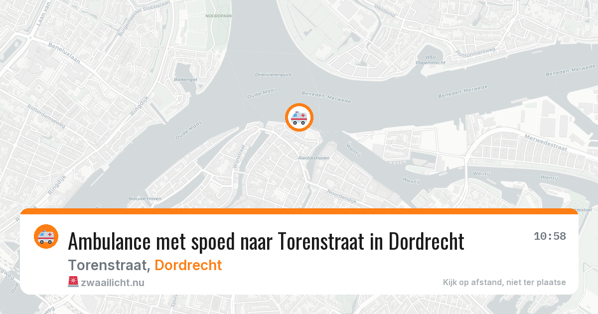 Ambulance met spoed naar Torenstraat in Dordrecht — 20 apr 2026
