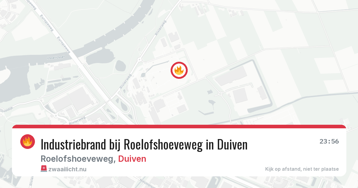 Industriebrand bij Roelofshoeveweg in Duiven — 10 jul 2026