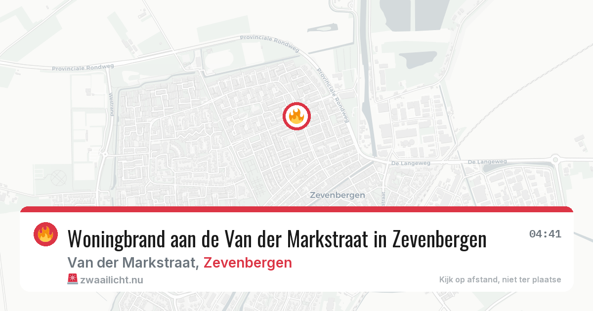 Woningbrand aan de Van der Markstraat in Zevenbergen — 1 apr 2026