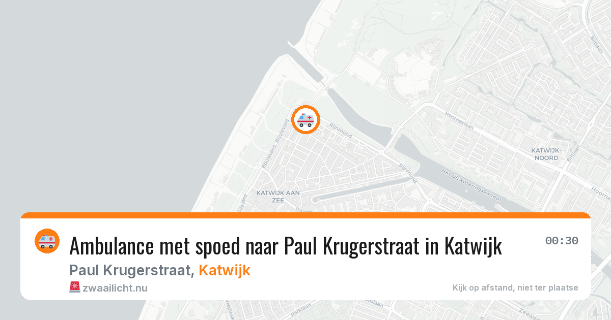 Ambulance met spoed naar Paul Krugerstraat in Katwijk — 22 feb 2026