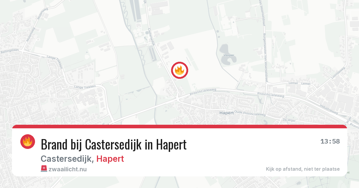 Brand bij Castersedijk in Hapert — 17 jul 2026