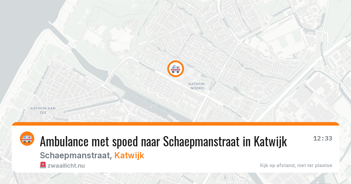 Ambulance met spoed naar Schaepmanstraat in Katwijk — 12 feb 2026