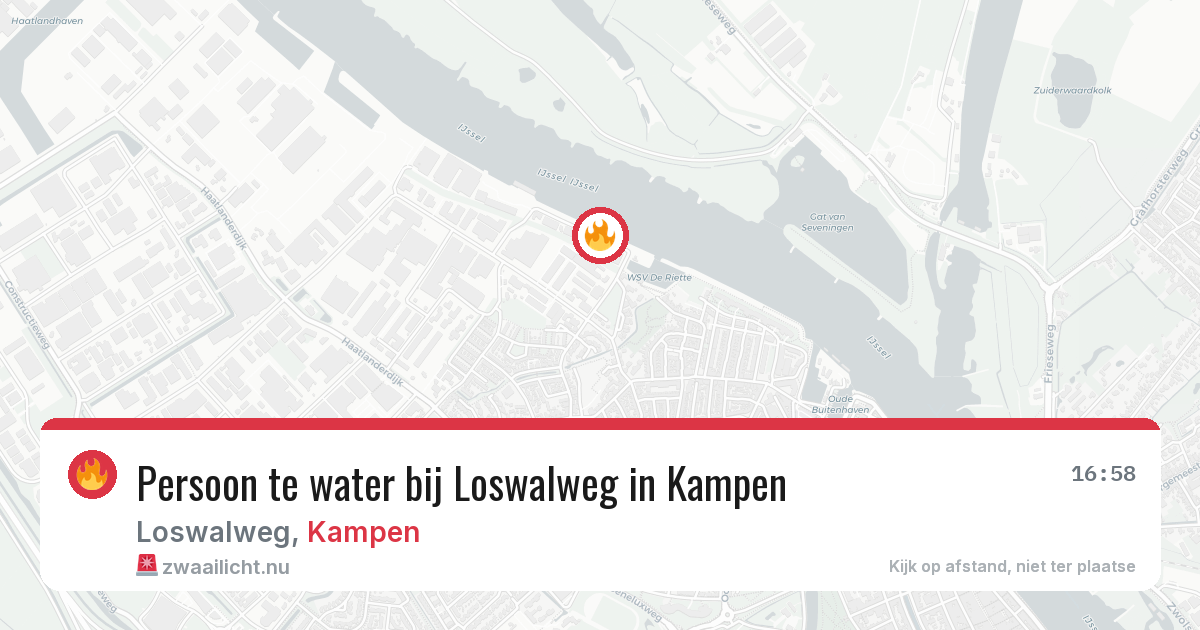 Persoon te water bij Loswalweg in Kampen — 23 jul 2026