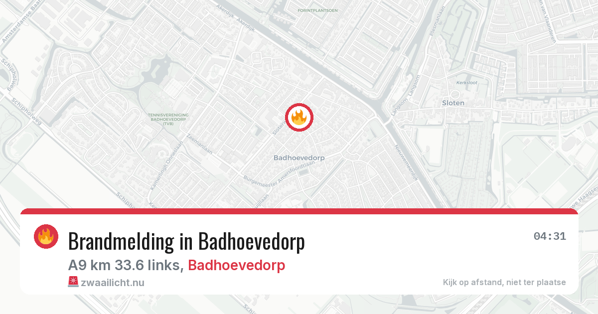 Brandmelding in Badhoevedorp — 19 jul 2026