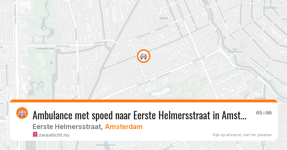 Ambulance met spoed naar Eerste Helmersstraat in Amsterdam — 18 mei 2026