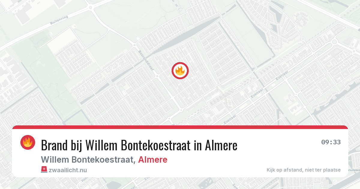 Brand bij Willem Bontekoestraat in Almere — 21 mei 2026