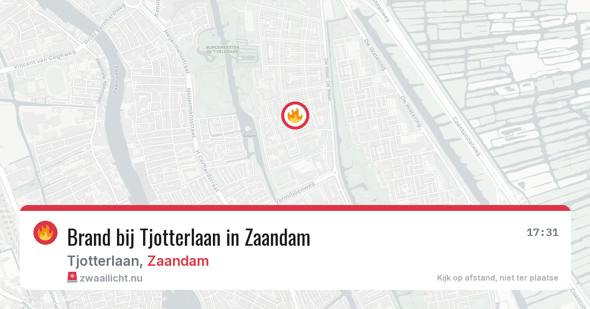 Brand bij Tjotterlaan in Zaandam — 24 mei 2026