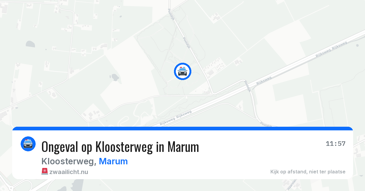 Ongeval op Kloosterweg in Marum — 14 mrt 2026