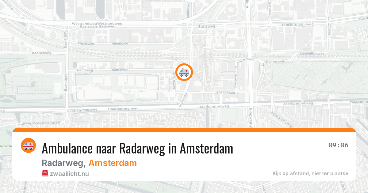 Ambulance naar Radarweg in Amsterdam — 27 jul 2026