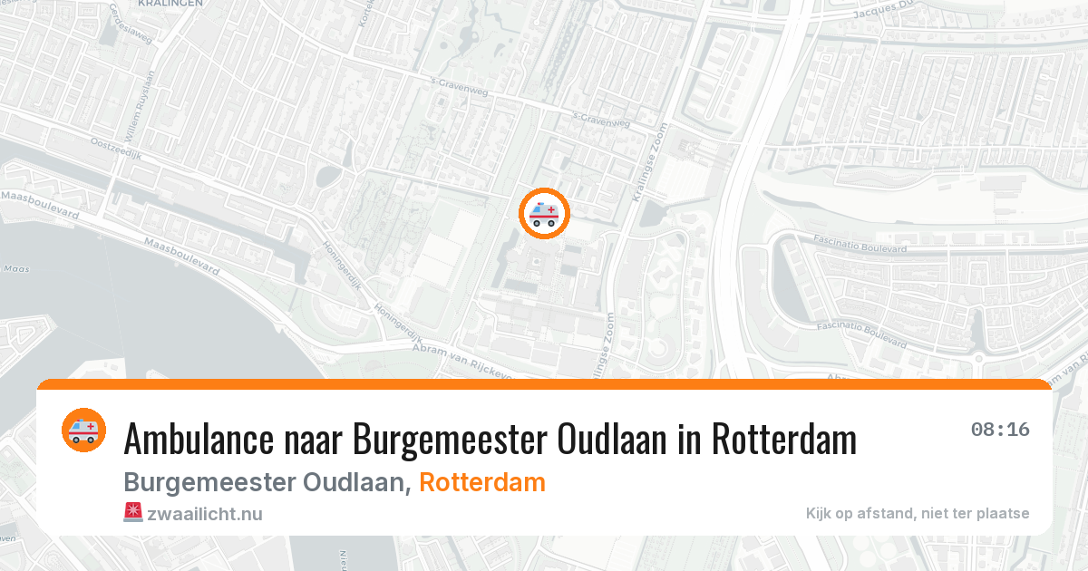 Ambulance naar Burgemeester Oudlaan in Rotterdam — 3 mei 2026