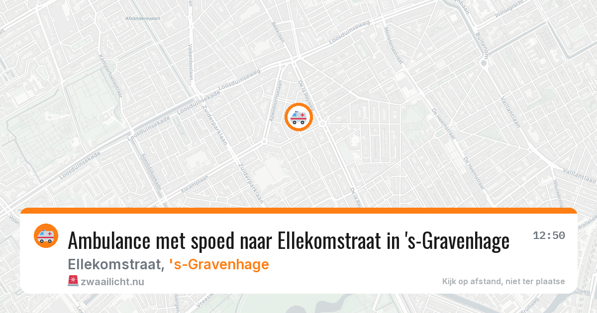 Ambulance met spoed naar Ellekomstraat in 's-Gravenhage — 19 jul 2026