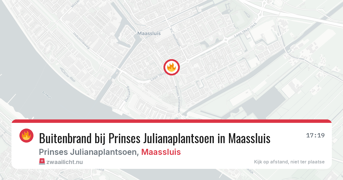 Buitenbrand bij Prinses Julianaplantsoen in Maassluis — 31 mei 2026