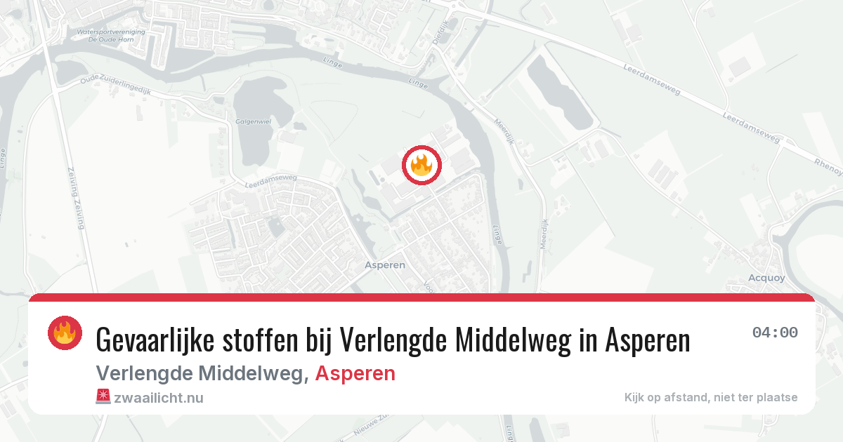 Gevaarlijke stoffen bij Verlengde Middelweg in Asperen — 8 jul 2026