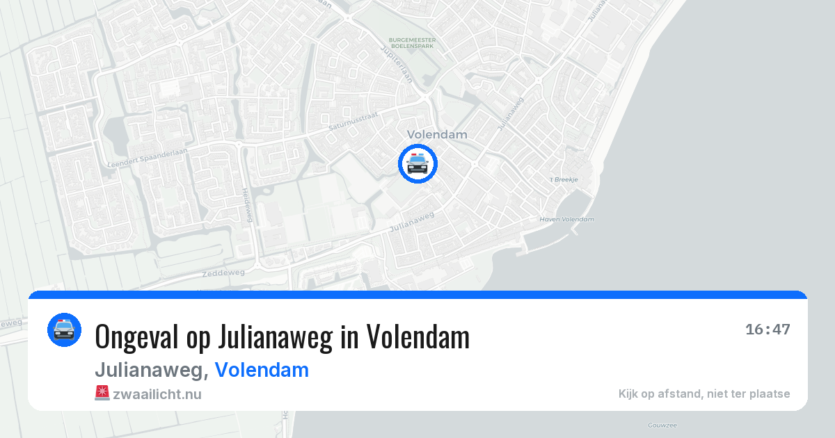 Ongeval op Julianaweg in Volendam — 24 mei 2026
