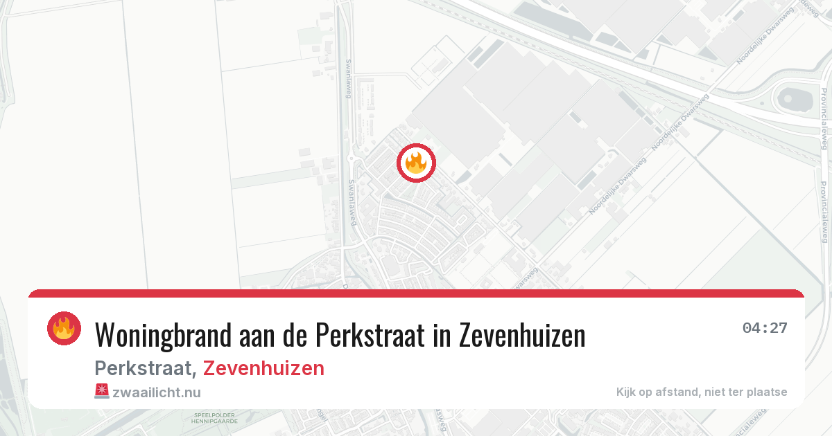 Woningbrand aan de Perkstraat in Zevenhuizen — 4 apr 2026