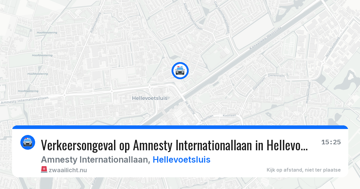 Verkeersongeval op Amnesty Internationallaan in Hellevoetsluis — 17 jul 2026