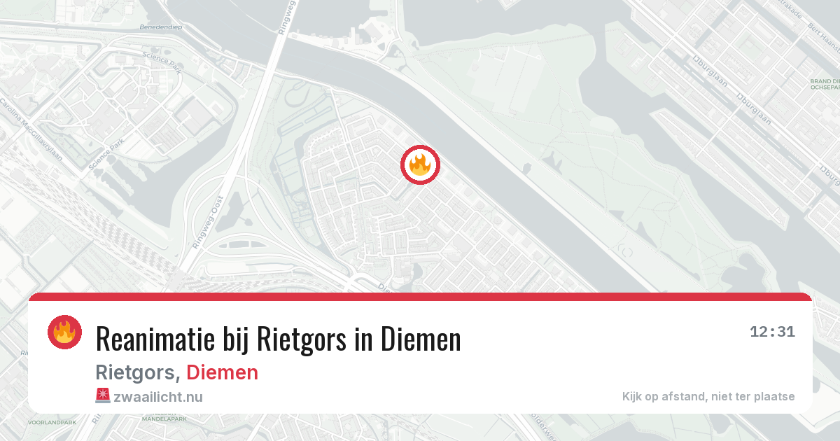 Reanimatie bij Rietgors in Diemen — 13 mei 2026