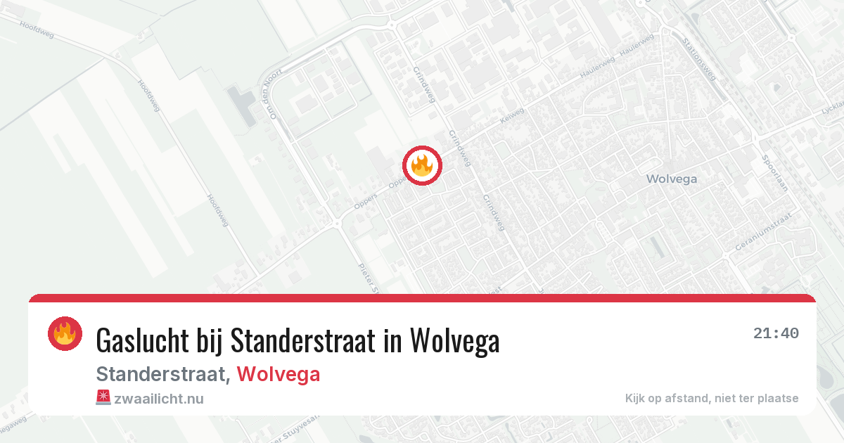 Gaslucht bij Standerstraat in Wolvega — 2 jun 2026