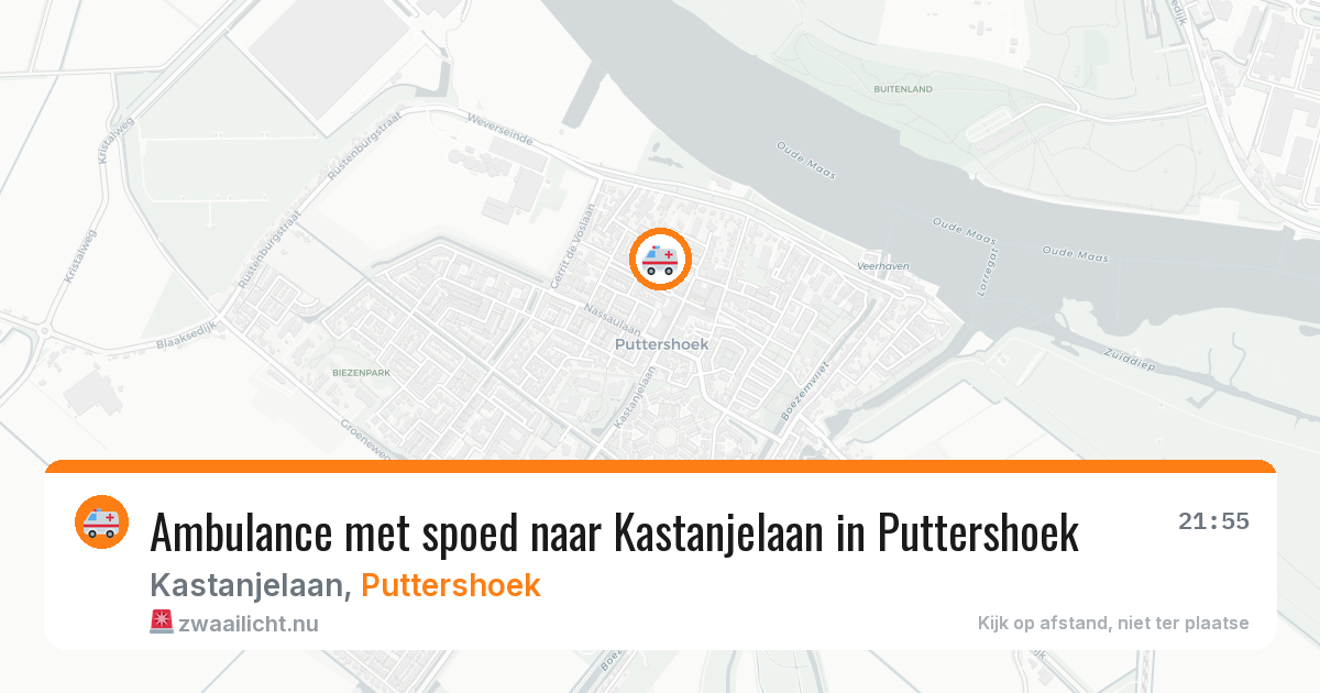 Ambulance met spoed naar Kastanjelaan in Puttershoek — 23 jul 2026