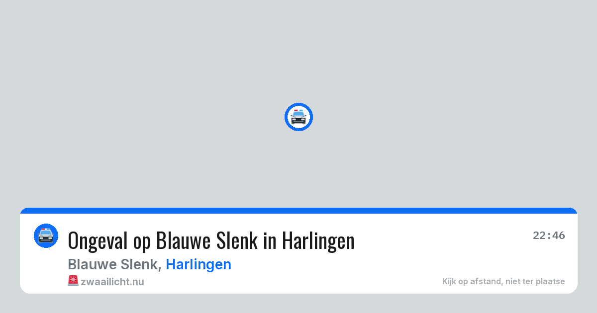 Ongeval op Blauwe Slenk in Harlingen — 14 mei 2026