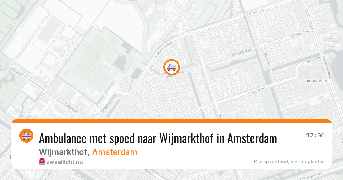 Ambulance met spoed naar Wijmarkthof in Amsterdam — 18 jul 2026