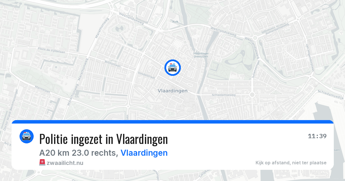 Politie ingezet in Vlaardingen — 11 jul 2026 | 🚨 Zwaailicht.nu