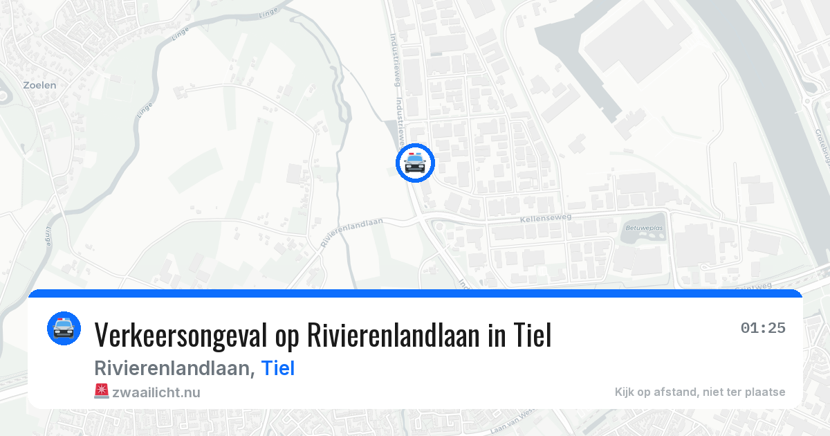Verkeersongeval op Rivierenlandlaan in Tiel — 17 apr 2026