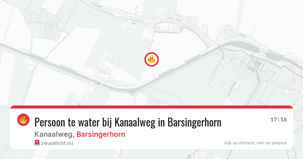 Persoon te water bij Kanaalweg in Barsingerhorn — 2 feb 2026