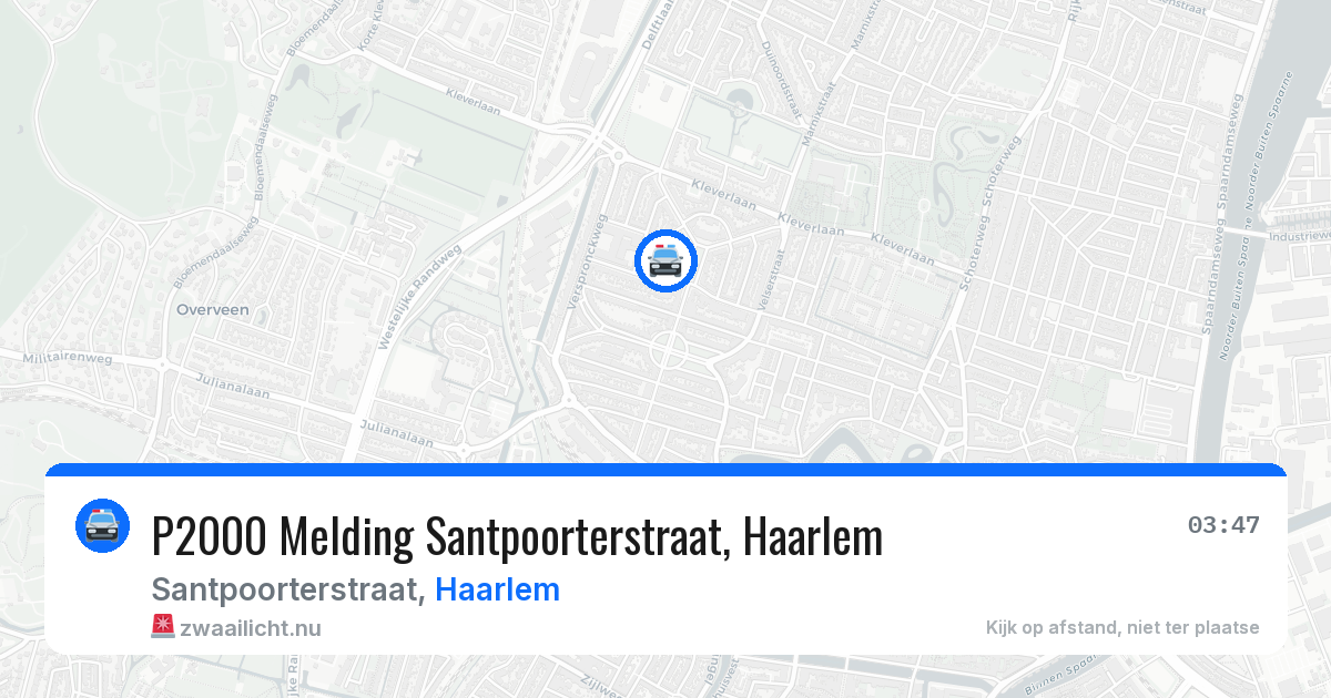 P2000 Melding Santpoorterstraat, Haarlem — 22 apr 2026