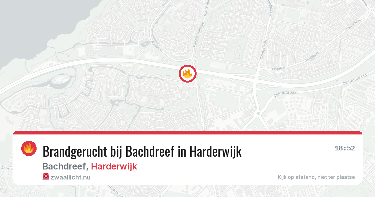 Brandgerucht bij Bachdreef in Harderwijk — 16 jul 2026