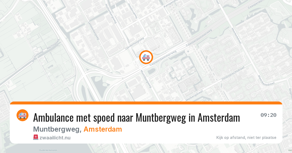 Ambulance met spoed naar Muntbergweg in Amsterdam — 12 mei 2026