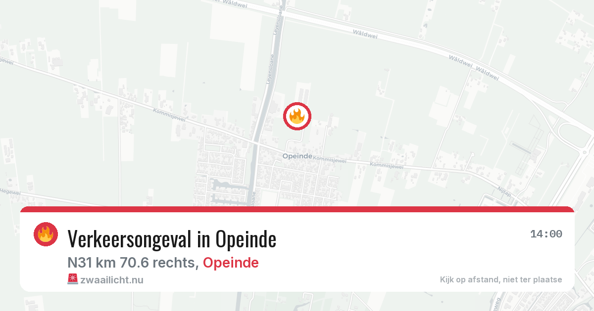 Verkeersongeval in Opeinde — 17 jun 2026