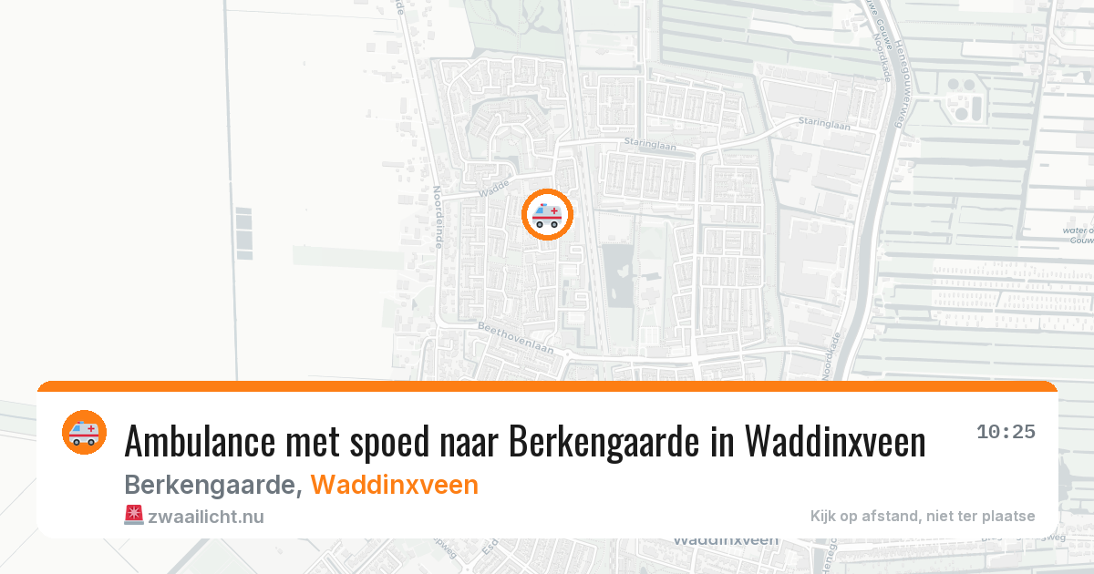 Ambulance met spoed naar Berkengaarde in Waddinxveen — 21 jul 2026