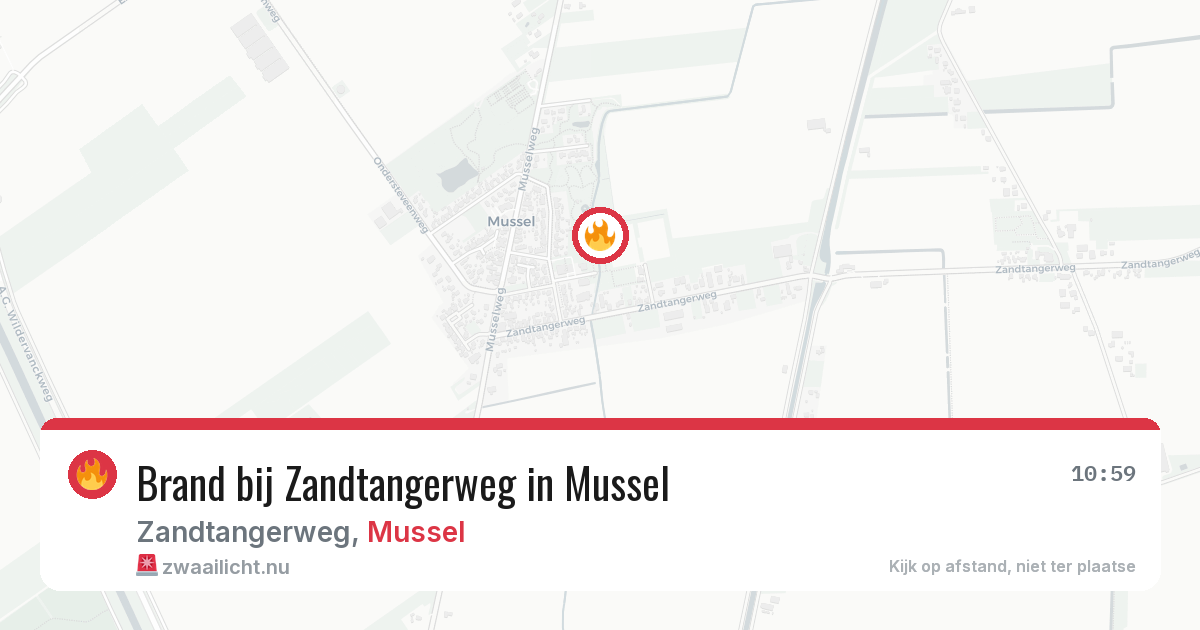 Brand bij Zandtangerweg in Mussel — 1 jul 2026