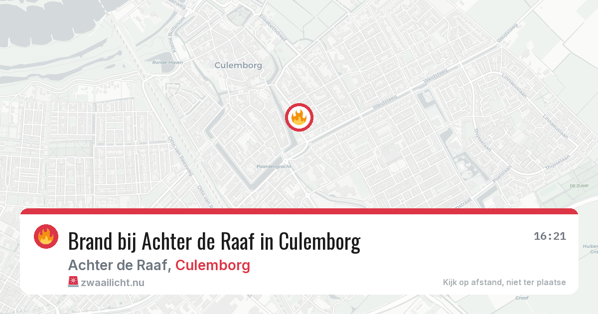Brand bij Achter de Raaf in Culemborg — 22 apr 2026
