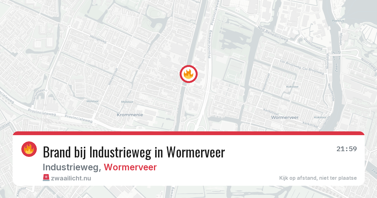 Brand bij Industrieweg in Wormerveer — 12 jul 2026