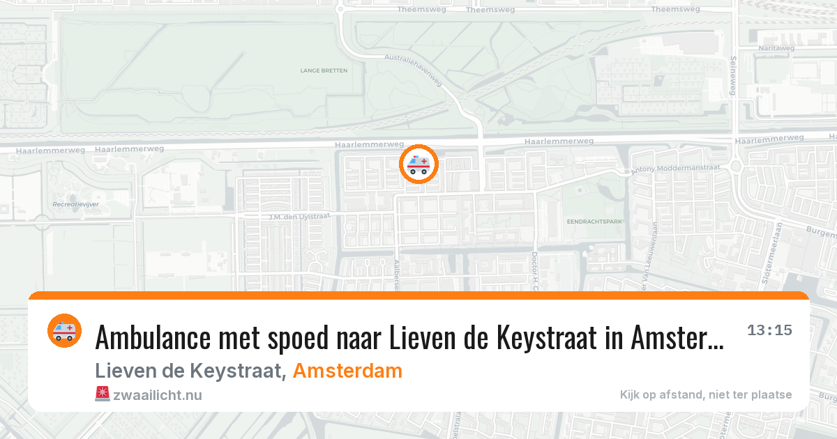 Ambulance met spoed naar Lieven de Keystraat in Amsterdam — 22 mei 2026