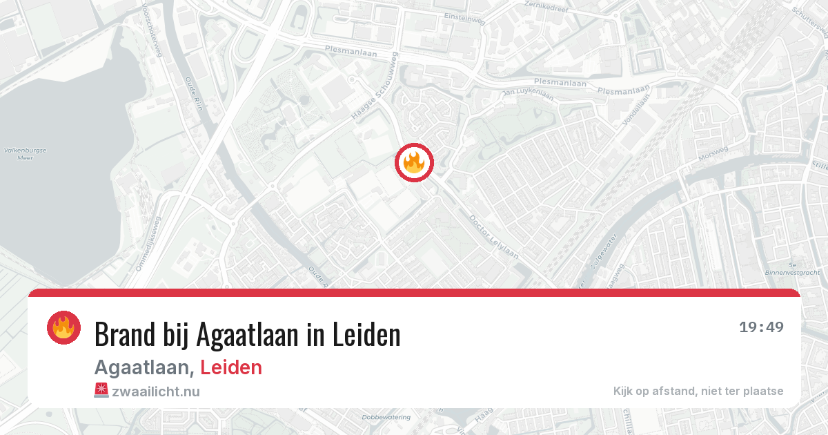 Brand bij Agaatlaan in Leiden — 21 jul 2026